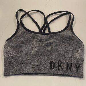 DKNY Activewear Gray Black Sports Bra XS